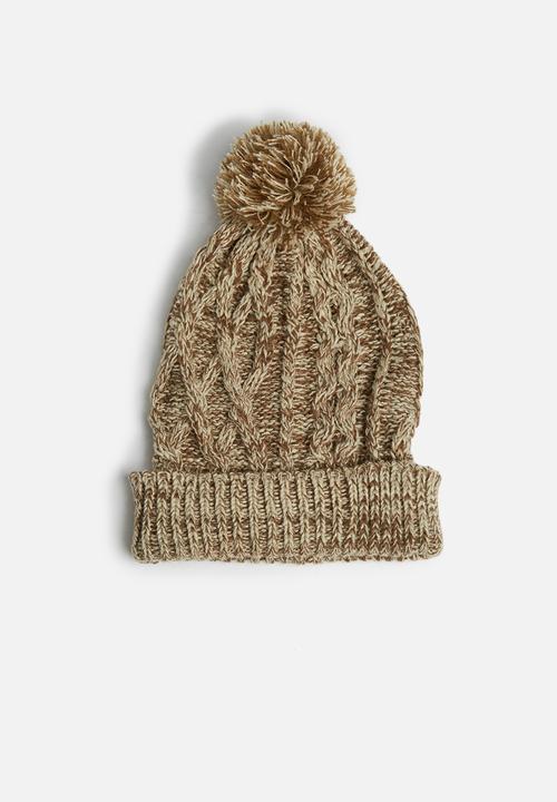 basicthread - Cabled melange beanie - beige