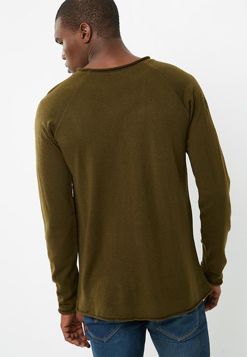 basicthread - Raw edge scoop neck knit