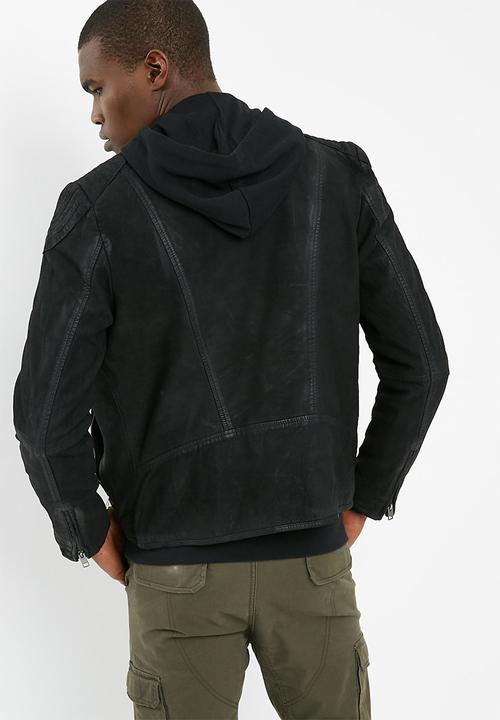 Jack & Jones - Chester leather biker jacket