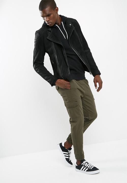 Jack & Jones - Chester leather biker jacket