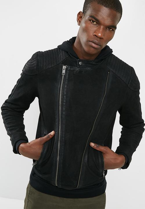 Jack & Jones - Chester leather biker jacket