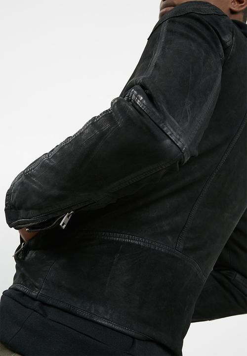 Jack & Jones - Chester leather biker jacket