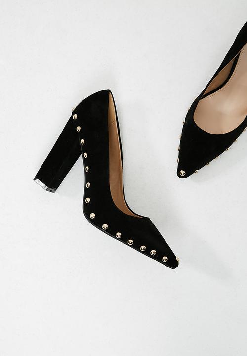 Missguided - Stud detail block heel pointed court shoe