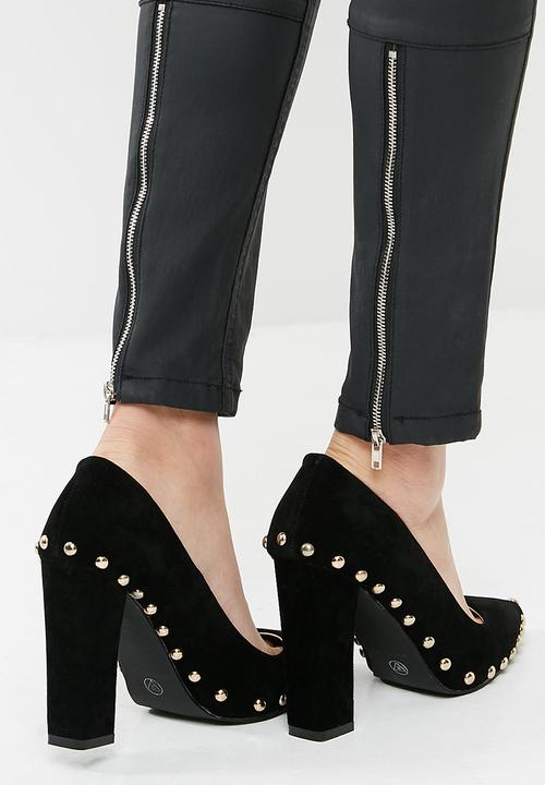 Missguided - Stud detail block heel pointed court shoe