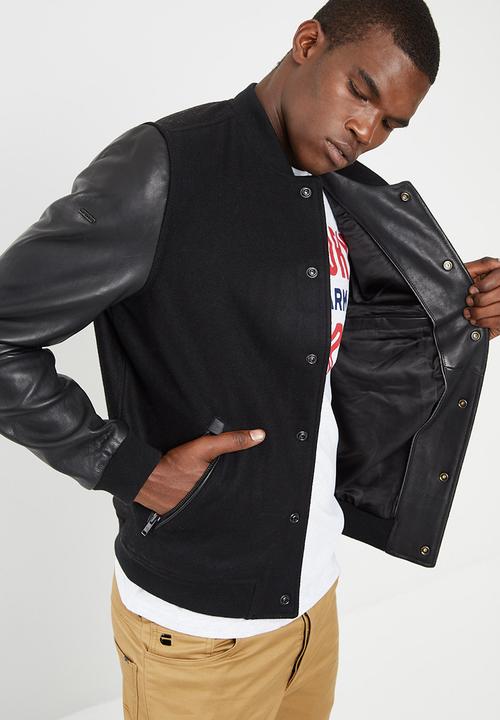 Superdry. - Varsity wool leather bomber