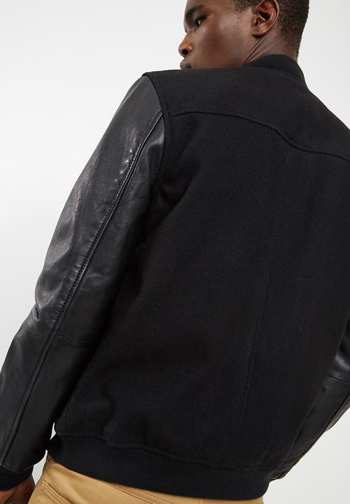 Superdry. - Varsity wool leather bomber