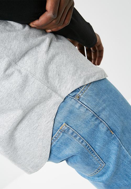 basicthread - Raglan curved hem slim tee