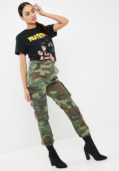 Missguided - Pulp fiction graphic distressed oversized t-shirt
