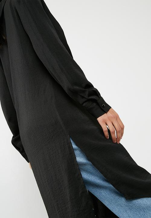 Missguided - Satin twist front longline shirt