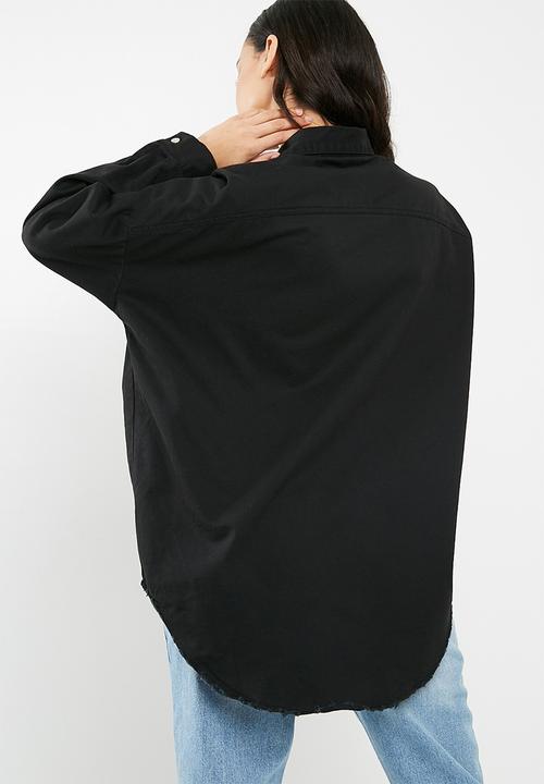 Missguided - Oversized washed denim shirt