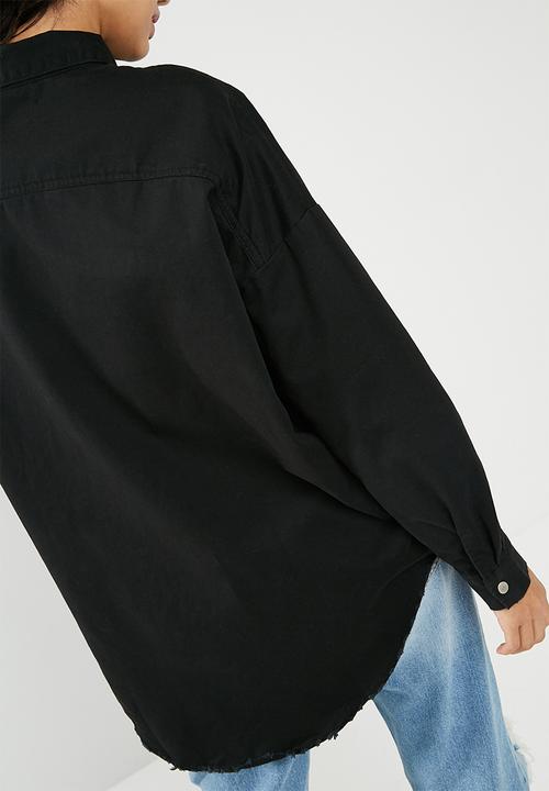 Missguided - Oversized washed denim shirt