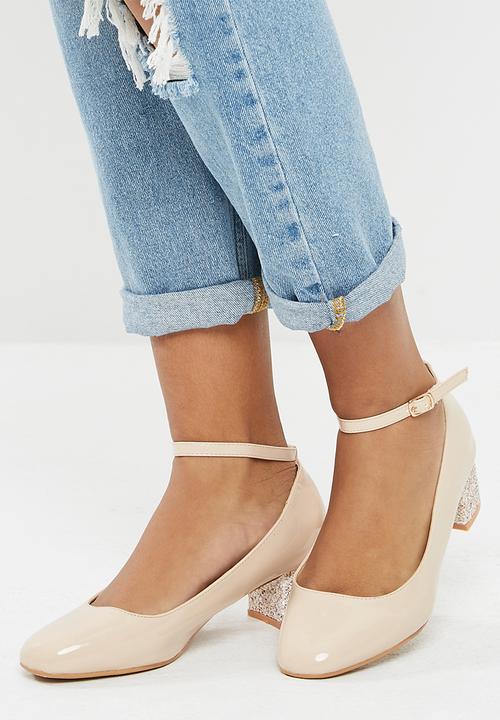 dailyfriday - Glitter block heel - nude