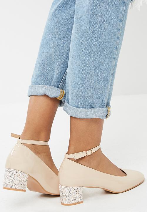dailyfriday - Glitter block heel - nude