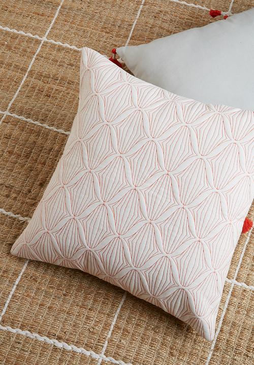 Sixth Floor - Ritz quilted cushion cover - orange & white