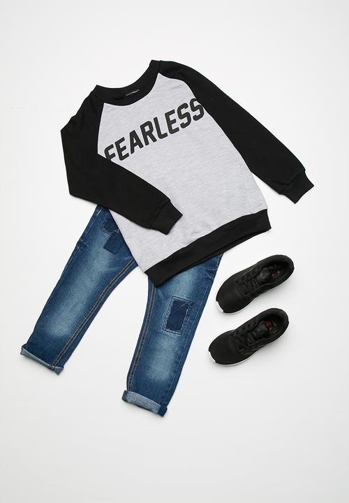basicthread - Kids boys colour blocked printed sweat