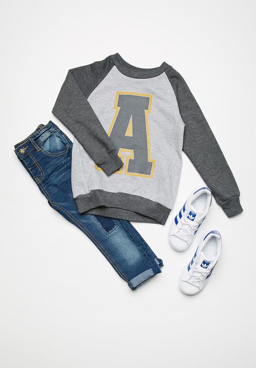 basicthread - Kids boys colour blocked printed sweat