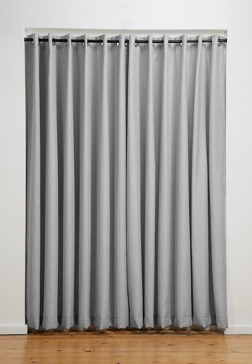Sixth Floor - Slub lined eyelet curtain 2 pack - grey
