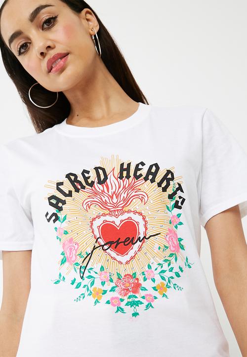 Missguided - Sacred hearts slogan t-shirt