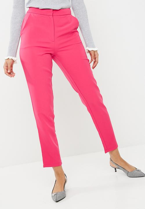 hot pink cigarette trousers