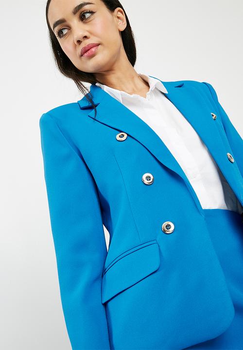 Missguided - Silver button blazer - blue