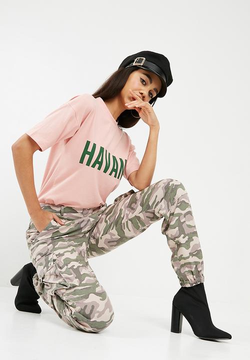 Missguided - Havana' slogan T-shirt - pink