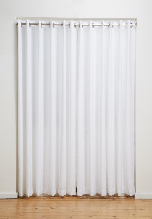 Sixth Floor - Slub lined eyelet curtain 2 pack - white