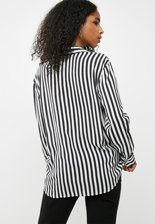 dailyfriday - Oversize stripe shirt - black & white