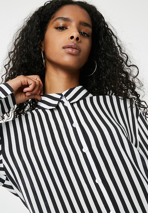 dailyfriday - Oversize stripe shirt - black & white