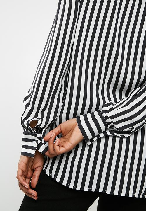 dailyfriday - Oversize stripe shirt - black & white