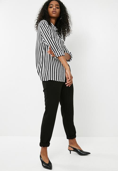 dailyfriday - Oversize stripe shirt - black & white