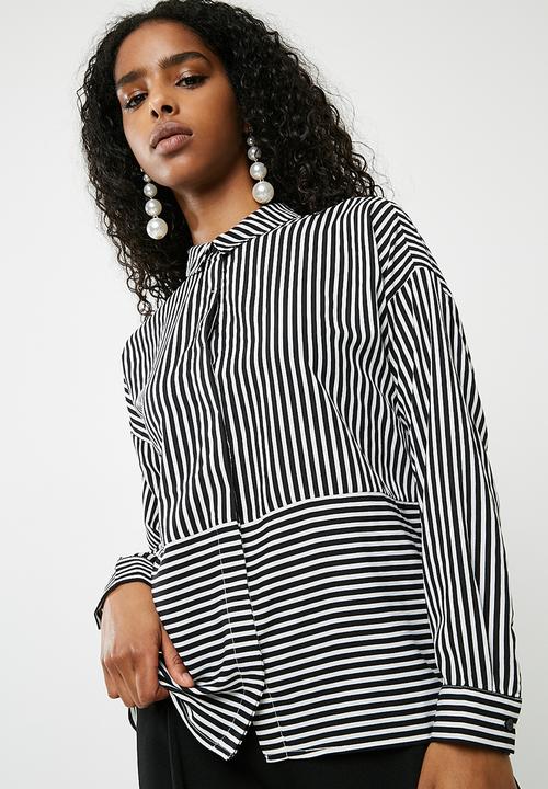 ONLY - Elena striped oversized shirt