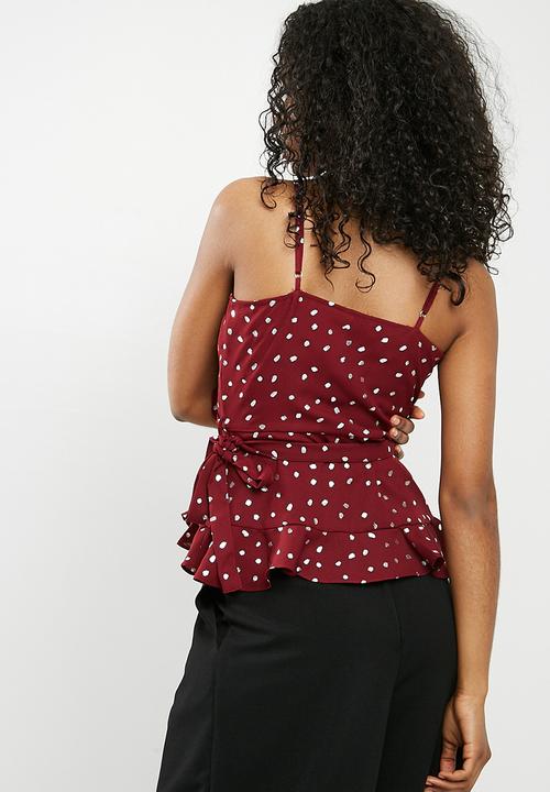Vero Moda - Henna dot foil wrap singlet