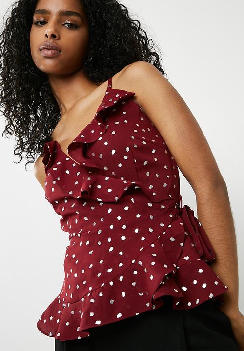 Vero Moda - Henna dot foil wrap singlet