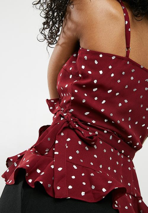 Vero Moda - Henna dot foil wrap singlet