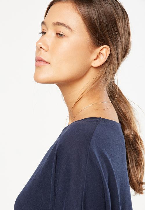 Cotton On - Shilah oversized roll sleeve tee - navy