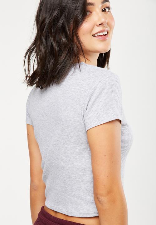 Cotton On - The baby rib short sleeve tee - grey