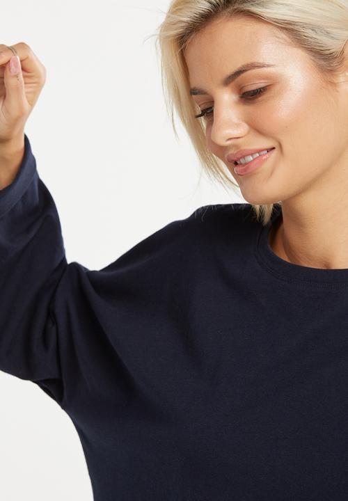 Cotton On - Joanie chop boxy long sleeve - navy 