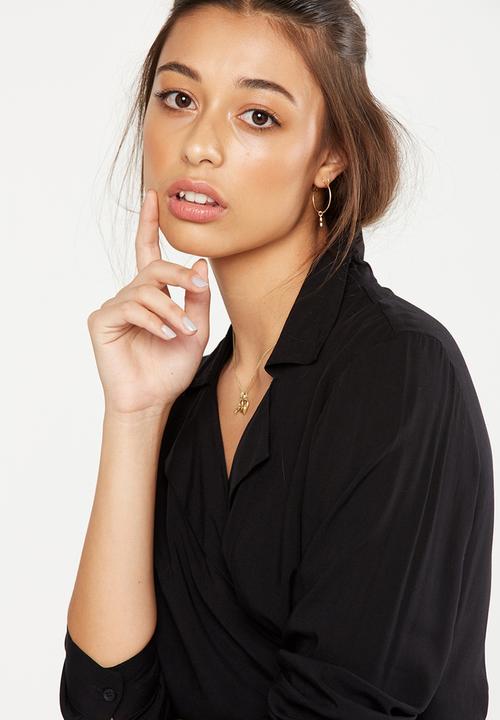 Cotton On - Tasia wrap top - black 
