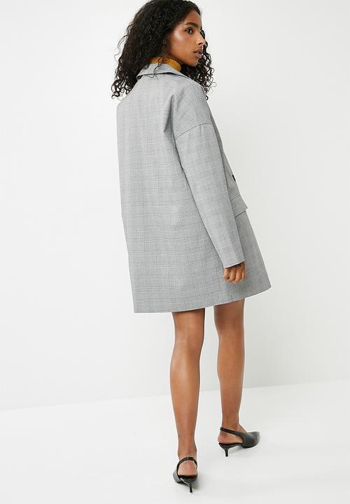 Vero Moda - Ink oversized check blazer - black & white