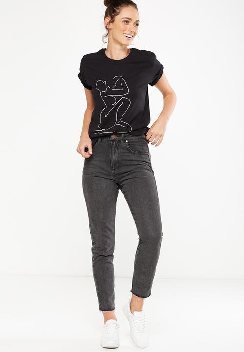 Cotton On - Tbar fox graphic T-shirt - black
