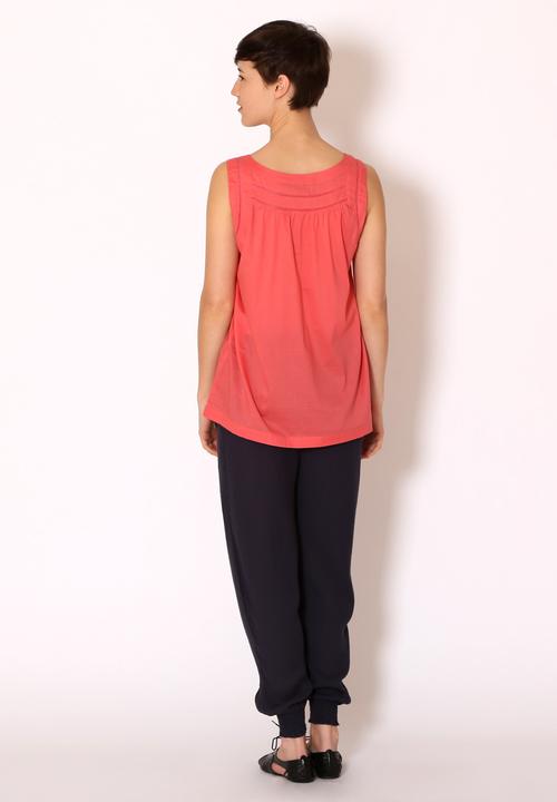 Pintuck - Petra Gather Top – Melon