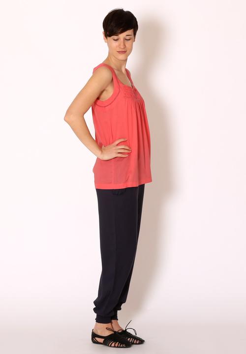 Pintuck - Petra Gather Top – Melon