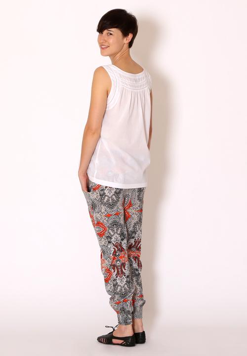 Pintuck - Petra Gather Top – White