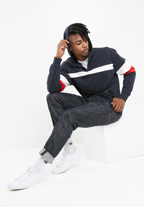 Only & Sons - Zip neck colour-block hoodie