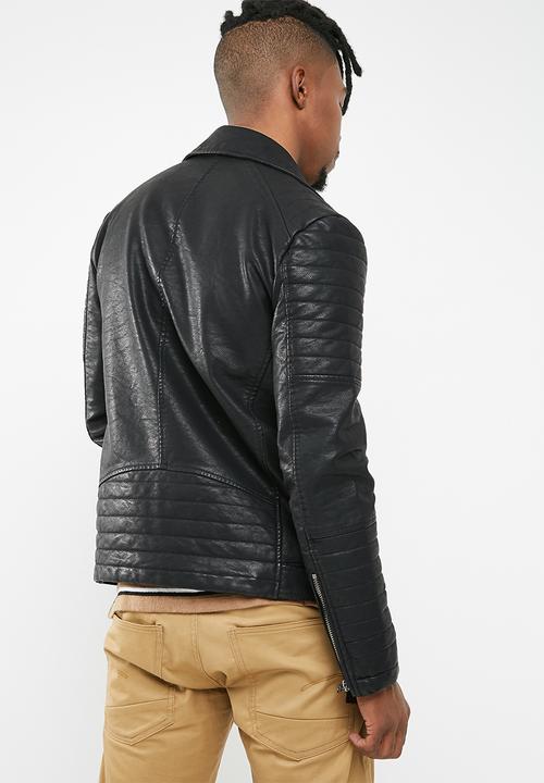 Only & Sons - Sean faux leather biker jacket