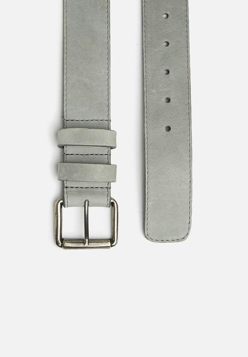 basicthread - James leather belt - grey