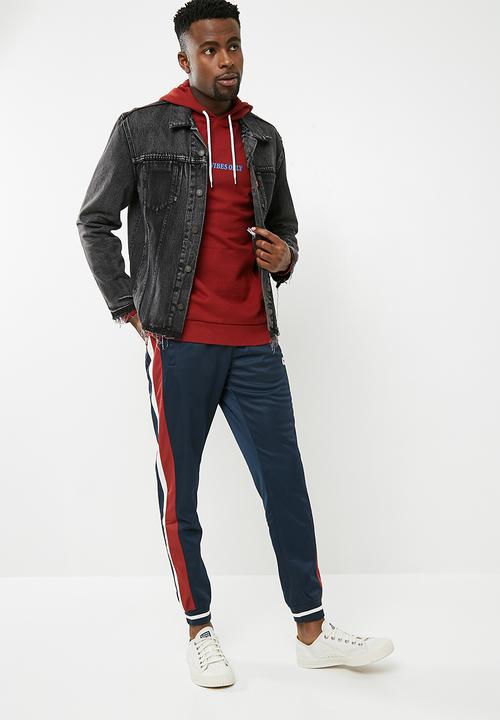 basicthread - Printed pullover hoodie - red