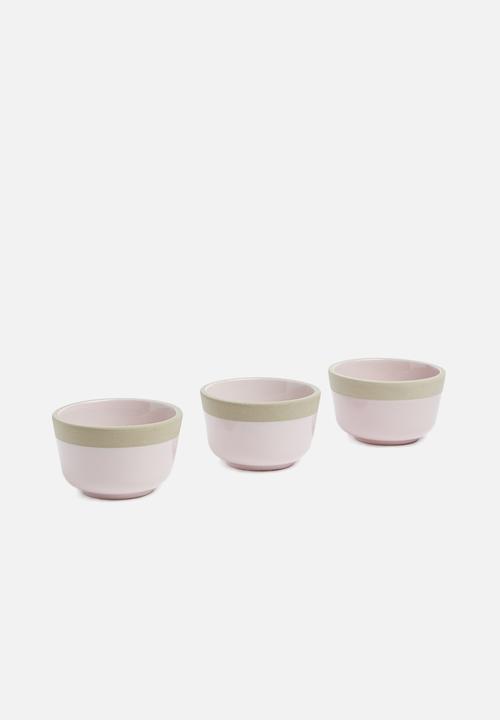 Present Time - Brisk dip bowl set of 3 - pink