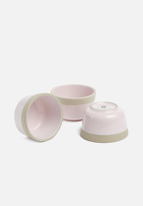 Present Time - Brisk dip bowl set of 3 - pink