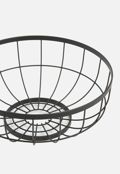 Present Time - Open grid fruit basket - black